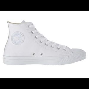 Converse white monochrome high tops